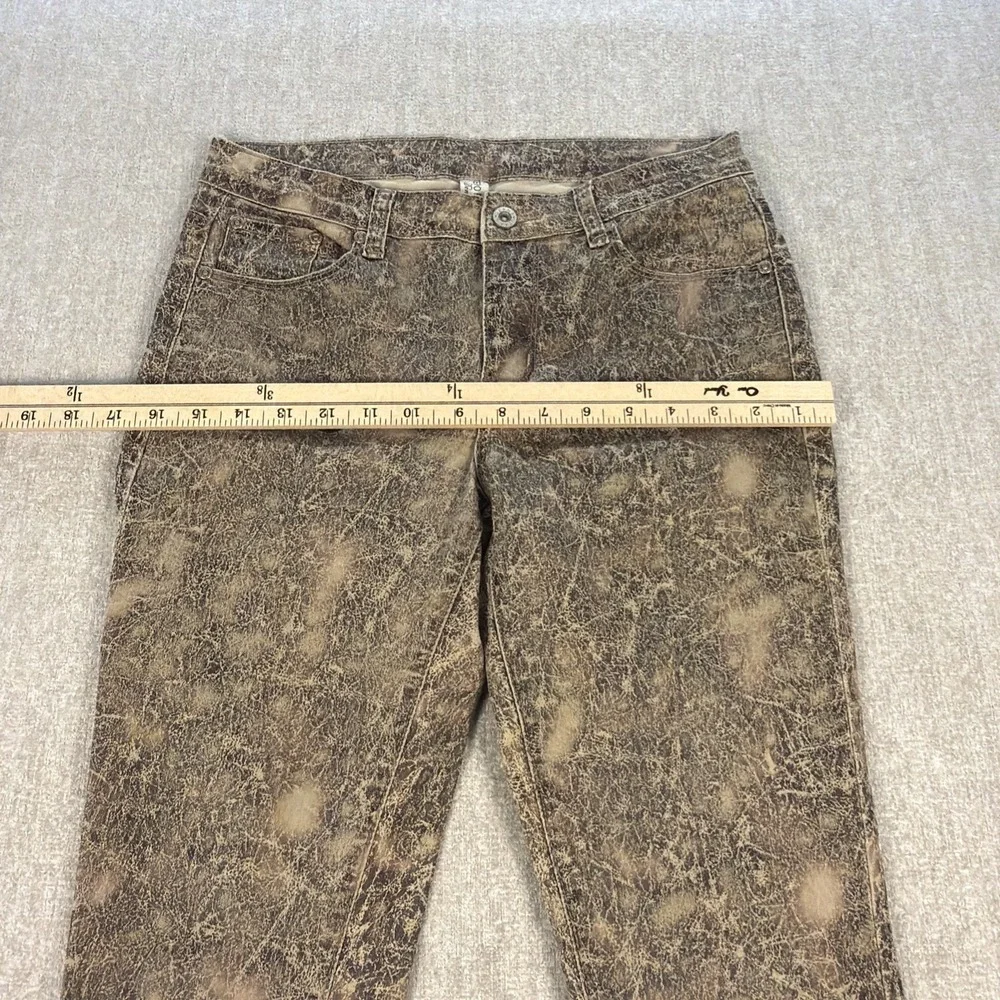 Y2K Tempo Paris Skinny Jeans Women's Small Acid Wash Camo Print Grunge Moto